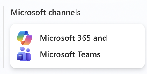 Liste des canaux Microsoft affichant Microsoft 365 and Microsoft Teams